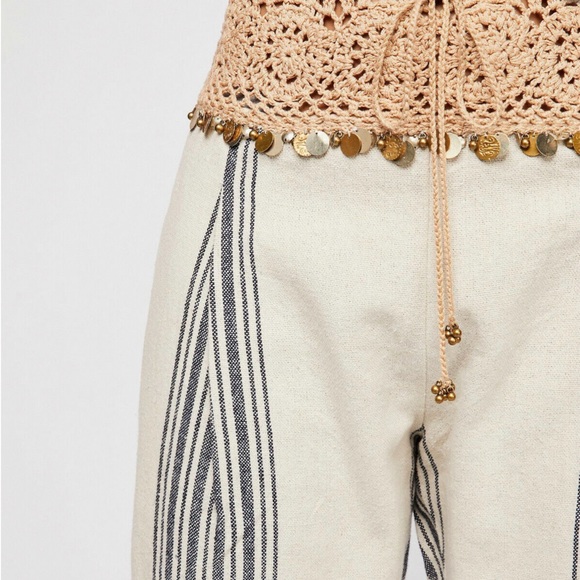 NWTS FREE PEOPLE EMBELLISHED HARLEM PANTS (M) - Picture 5 of 10